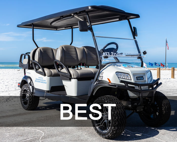 Golf cart golfcart isolated on white background A white golf cart with the word " best " written on it.